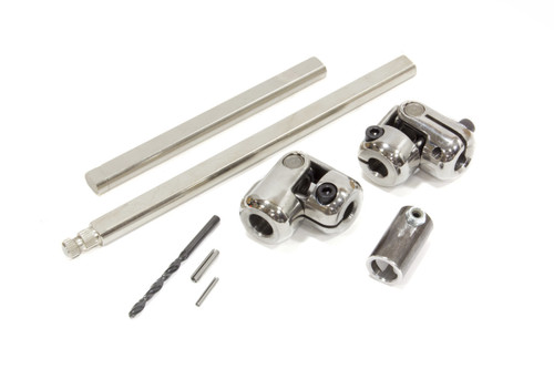 Steering Shaft - 3/4 in Double D - Hardware / Joints - Stainless - Natural - Aftermarket Column - Chevy Fullsize Car 1955-57 - Each