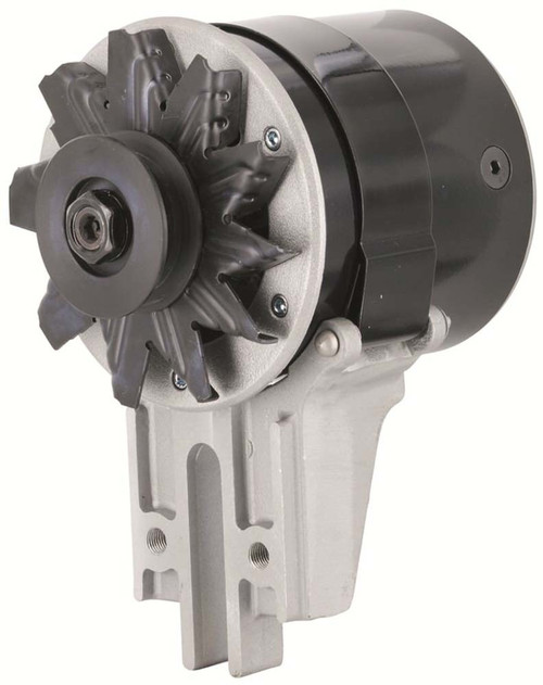 Alternator - PowerGEN - 90 amps - 12V - 1-Wire - Single Belt Pulley - Aluminum Case - Black Powder Coat - Ford Flat Head 1949-53 - Each