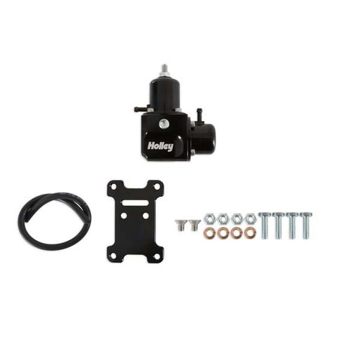 Fuel Pressure Regulator - 40-100 psi - In-Line - Damper - 8 AN Female O-Ring Inlet - 8 AN Female O-Ring Outlet - 1/8 in NPT Port - Aluminum - Black Anodized - E85 / Gas / Methanol - Each