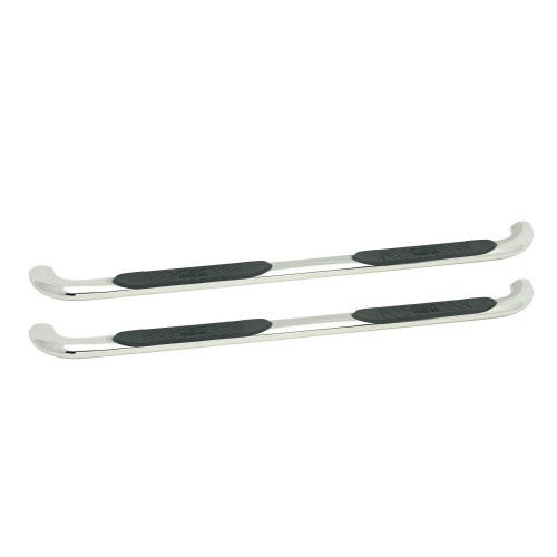 Step Bars - Platinum - 4 in Oval Bent - Mount Kit Included - Stainless - Polished - Extended Cab - GM Fullsize Truck 1999-2014 - Pair