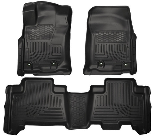 Floor Liner - WeatherBeater - Front / 2nd Row - Plastic - Black - Toyota Midsize SUV 2013-16 - Kit