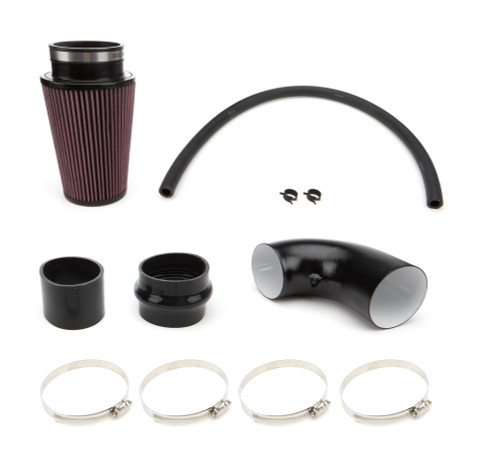 Air Induction System - Reusable Oiled Filter - Aluminum - Black Powder Coat - Universal - Kit
