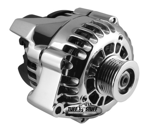 Alternator - 125 amps - 12V - 1-Wire - 6-Rib Serpentine Pulley - Aluminum Case - Polished - GM - Each