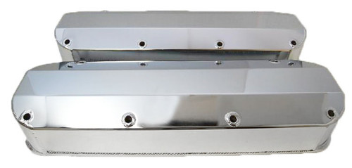 Valve Cover - Tall - 4 in Height - Hardware Included - Fabricated Aluminum - Polished - Big Block Ford - Pair