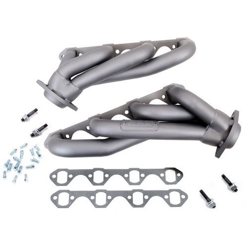 Headers - Tuned Length Shorty - 1-5/8 in Primary - Stock Collector Flange - Steel - Titanium Ceramic - Small Block Ford - Ford Mustang 1986-93 - Pair