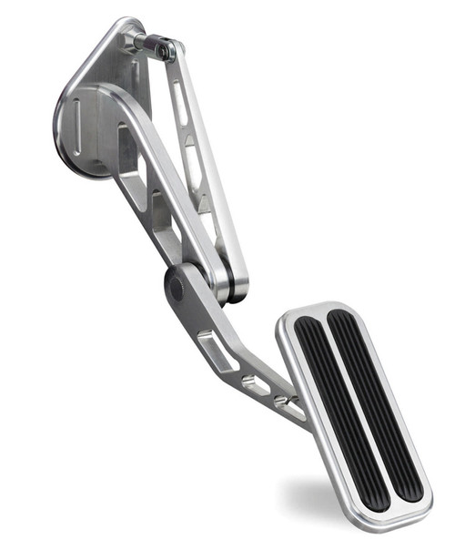 Pedal Assembly - Gas - Firewall Mount - Rubber Pads - Aluminum - Brushed - Ford Mustang 1964-68 - Each Pedal Assembly - Gas - Firewall Mount - Rubber Pads - Aluminum - Brushed - Ford Mustang 1964-68 - Each