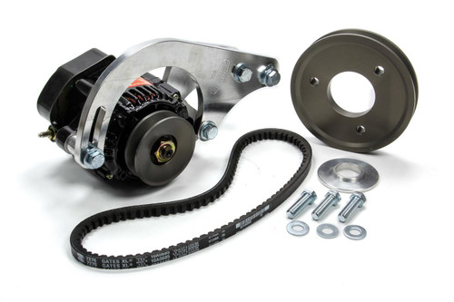 Alternator Kit - Pro Series - Denso 93 mm - Low Mount - Drivers / Passenger Side Block Mount - 55 amps Alternator / Belt / Bracket / Pulleys - Aluminum Case - Small Block Chevy - Kit