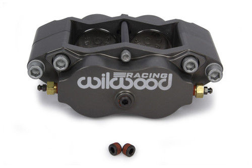 Brake Caliper - Billet Narrow Dynalite - 4 Piston - Aluminum - Gray Anodized - 0.810 in Thick Rotor - 4.750 in Radial Mount - Each Brake Caliper - Billet Narrow Dynalite - 4 Piston - Aluminum - Gray Anodized - 0.810 in Thick Rotor - 4.750 in Radial Mount - Each