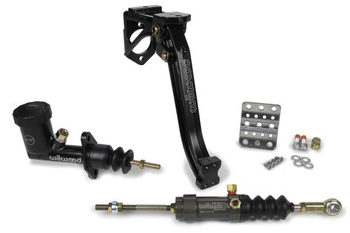 Pedal Assembly - Clutch - 6 to 1 Ratio - 9.63 in Long - Forward Floor Mount - 3/4 in Master Cylinder Included - Aluminum - Black Paint - Kit