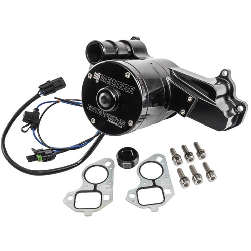 Water Pump - Electric - 100 Series - 1-1/4 in Hose Barb Inlet - Gaskets / Hardware / Wiring - Aluminum - Black Anodized - GM LS-Series - Kit Water Pump - Electric - 100 Series - 1-1/4 in Hose Barb Inlet - Gaskets / Hardware / Wiring - Aluminum - Black Anodized - GM LS-Series - Kit