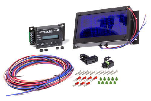 Dial-In Board - Mega Dial - Control Head - Dual View - Digital - Blue LED - Hardware / Wiring Included - Aluminum - Black Powder Coat - Kit