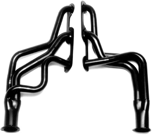 Headers - Street - 1-5/8 to 2 in Primary - 3 in Collector - Steel - Black Paint - Pontiac V8 - Pontiac A-Body / F-Body - Pair