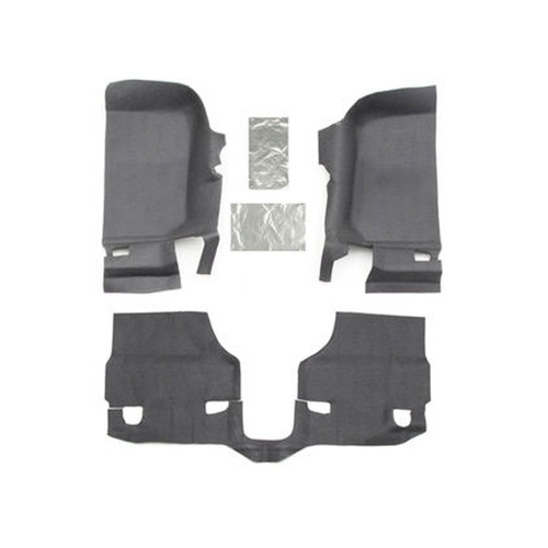 Floor Liner - BedTred - Front - Padded - Hook and Loop Attachment - Heat Shield - Composite - Gray - Jeep JK 2011-18 - Kit