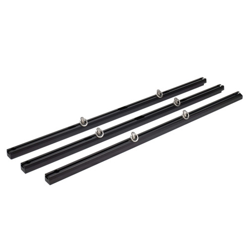 Bed Rail - Trail Trak - Bolt-On - Sliding Hooks - Hardware Included - Aluminum - Black Anodized - Jeep Gladiator JT - Kit
