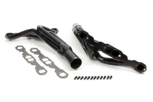 Headers - Street Stock - 1-3/4 in Primary - 3-1/2 in Collector - Steel - Black Paint - Stock Clip Camaro 1970-81 - Small Block Chevy - Pair