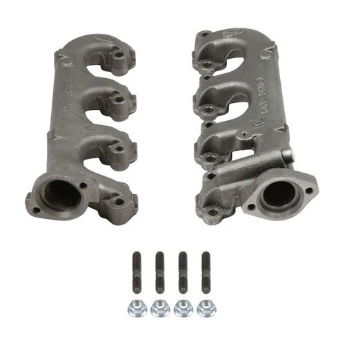 Exhaust Manifold - Cast Iron - Natural - Small Block Ford - Pair