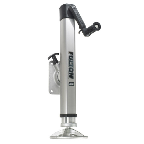 Trailer Jack - Fulton F2 - Manual - Sidewind - Bolt-On - 13 in Of Travel - 2000 lb Capacity - Aluminum - Clear Anodized - Each