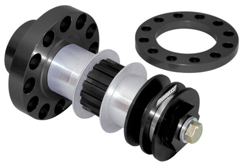 Crank Mandrel Drive Kit - 5 in Long Mandrel - Gilmer / V-Belt Pulleys - Hardware Included - Small Block Ford - Kit