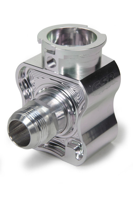 Coolant Manifold - Four 12 AN Female O-Ring Inlets - 16 AN Male Outlet - Radiator Cap Bung - Aluminum - Clear Anodized - Each