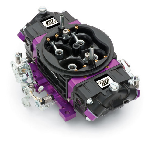 Carburetor - Race Series - 4-Barrel - 750 CFM - Square Bore - No Choke - Mechanical Secondary - Dual Inlet - Black / Purple - Each