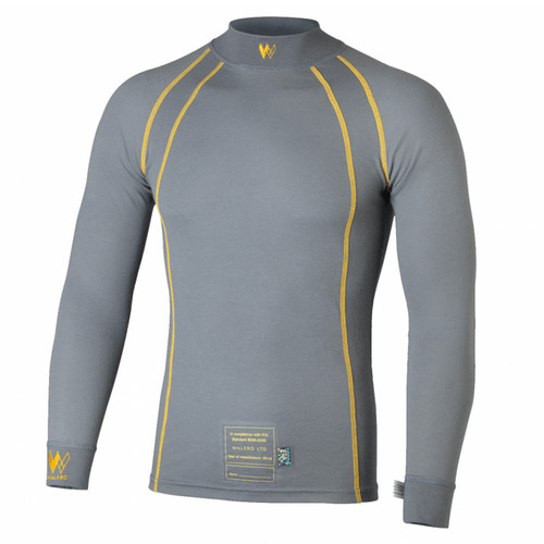 Underwear Top - SFI 3.3 - FIA Approved - Long Sleeve - Crewneck - Fire Retardant Blend - Gray - X-Small - Each