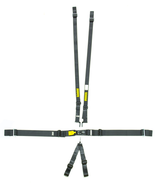Harness - 6 Point - Latch and Link - SFI 16.1 - Pull Up Adjust - Wrap Around - Individual Harness - HANS Ready - Black - Kit