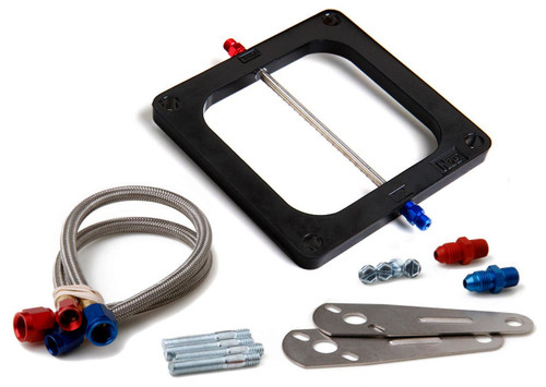 Nitrous Oxide Plate - Big Shot - 190-300 HP - Brackets / Gaskets / Hardware / Jets / Plumbing - Aluminum - Black Anodized - Dominator Flange - Kit Nitrous Oxide Plate - Big Shot - 190-300 HP - Brackets / Gaskets / Hardware / Jets / Plumbing - Aluminum - Black Anodized - Dominator Flange - Kit