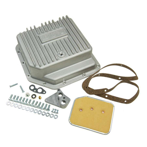 Transmission Pan - Hi-Tek - Deep Sump - Finned - Adds 3.0 qt Capacity - Aluminum - Natural - TH350 - Kit
