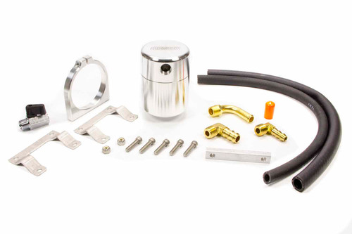 Air-Oil Separator - 2.875 in Diameter - 4.5 in Tall - 1/2 in NPT Female Inlet / Outlet - Aluminum - Polished - Subaru BRZ / Scion FRS 2012-14 - Kit