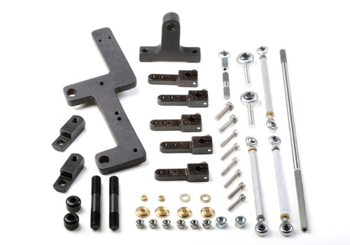 Throttle Linkage - Side Mount - Dual Quad - Aluminum / Steel - Black Anodized / Zinc Oxide - Dominator Carburetors - 6-71 / 8-71 Superchargers - Kit