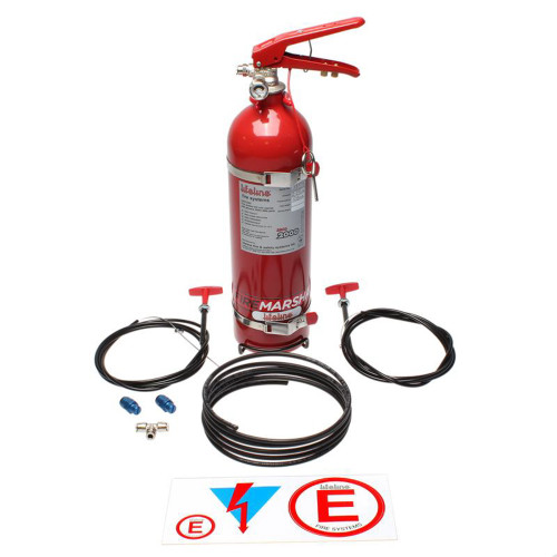 Fire Suppression System - Zero 2000 - 2.25 L Bottle - Fittings / Pull Cable / Mount - Kit