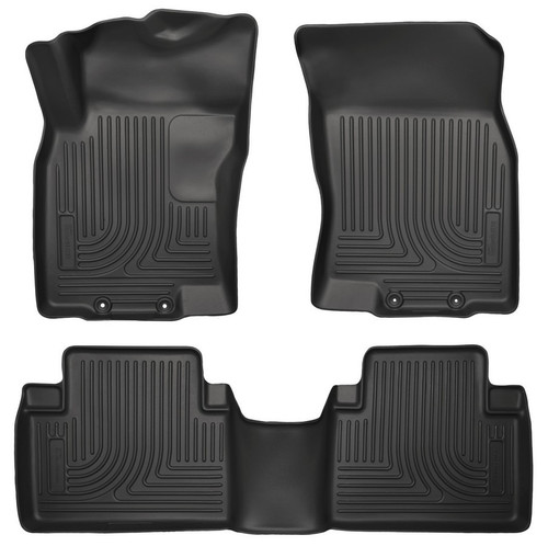 Floor Liner - WeatherBeater - Front / 2nd Row - Plastic - Black / Textured - Nissan Rogue 2014-20 - Kit