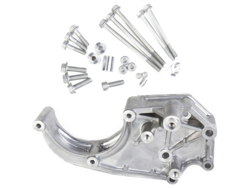 Air Conditioning Bracket - Passenger Side Mount - Aluminum - Natural - Sanden SD508 / SD7 Compressor - GM LS-Series - Each