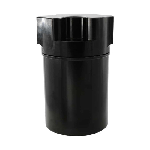 Fuel Filter - Canister - 40 Micron - Stainless Element - 12 AN Female Inlets - 12 AN Female Outlet - Aluminum - Black Anodized - Each