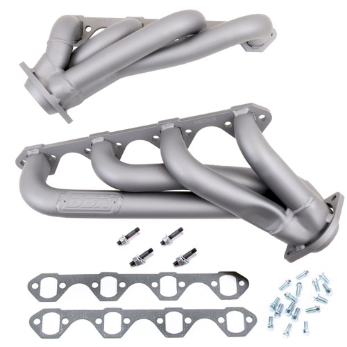 Headers - Swap Shorty - 1-5/8 in Primary - 2-1/2 in Ball Flange - Steel - Titanium Ceramic - Small Block Ford - Ford Mustang 1979-93 - Pair