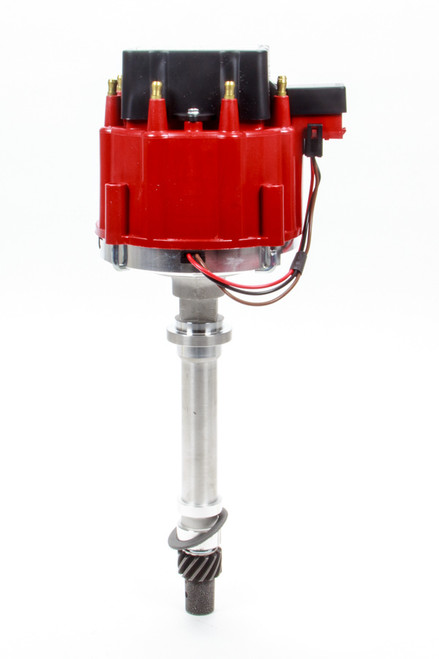 Distributor - Circle Track - Magnetic Pickup - Mechanical Advance - HEI Style Terminal - Red - Chevy V8 - Each
