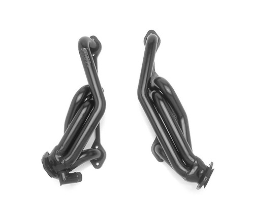 Headers - Street - 1-1/2 in Primary - Stock Collector Flange - Steel - Black Paint - Small Block Chevy - GM Fullsize SUV / Truck 1996-2000 - Pair