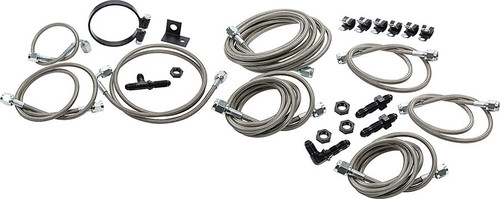 Brake Line Kit - 3 AN Hose - 4 AN Ends - Fittings / Installation Hardware - Braided Stainless - Natural - AM Calipers - Dirt Modified - Kit Brake Line Kit - 3 AN Hose - 4 AN Ends - Fittings / Installation Hardware - Braided Stainless - Natural - AM Calipers - Dirt Modified - Kit