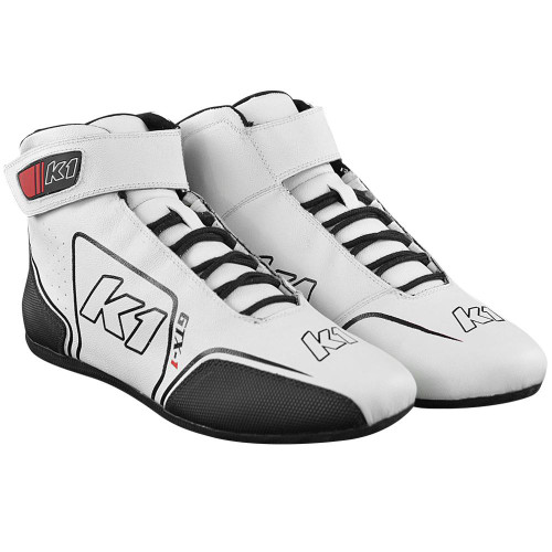 Driving Shoe - GTX-1 - Mid-Top - SFI 3.3/5 - Leather Outer - Nomex Inner - White - Size 14 - Pair