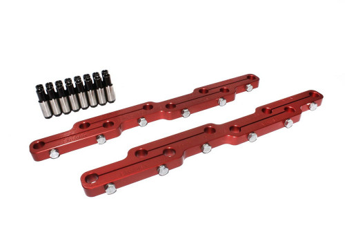 Rocker Arm Stud Girdle - 7/16-20 in Thread Studs - Aluminum - Red Anodized - Big Block Ford - Kit