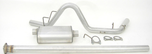 Exhaust System - Ultra Flo - Cat-Back - 2-1/2 in Diameter - Single Side Exit - 3 in Polished Tip - Stainless - Natural - Toyota V6 - Toyota Midsize Truck 2005-15 - Kit