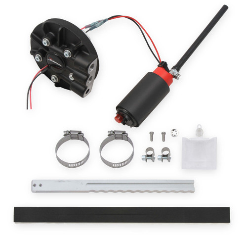 Fuel Pump - Sniper - Electric - In-Tank - 340 lph - Filter Sock Inlet - 1/4 in NPT Female Outlet - Aluminum - Black Anodized - Gas - 7 to 12 in Deep Fuel Tanks - Kit