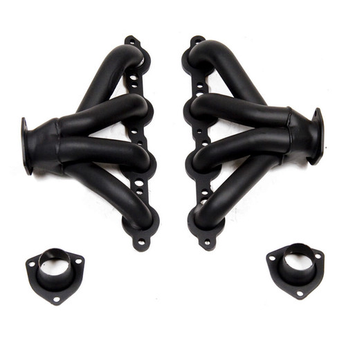 Headers - Super Competition - Block Hugger - 1-5/8 in Primary - 2-1/2 in Collector - Steel - Black Paint - GM LS-Series - Universal - Pair