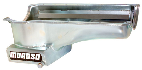 Engine Oil Pan - Street / Strip - Front Sump - 7 qt - 8 in Deep - Magnetic Drain Plug - Steel - Zinc Oxide - Ford Cleveland / Modified - Each