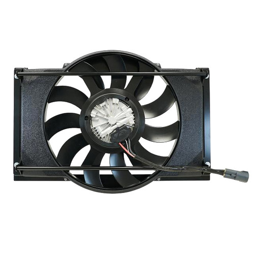 Electric Cooling Fan - Monster Brushless - 19 in Fan - Puller - 3500 CFM - 12V - Curved Blade - 27.75 x 20.1562 in x 3 in Thick - Install Kit - Plastic - GM A-Body 1964-67 - Kit