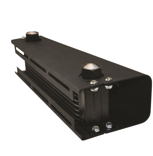 Fluid Cooler - 13 x 4 x 5 in - Plate Type - 10 AN Female O-Ring Inlet / Outlet - Aluminum - Black Powder Coat - Universal - Each