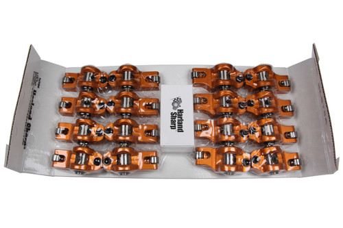 Rocker Arm - Pedestal Mount - 1.80 Ratio - Adjustable - Full Roller - Aluminum - Orange Anodized - GM LS-Series - Set of 16 Rocker Arm - Pedestal Mount - 1.80 Ratio - Adjustable - Full Roller - Aluminum - Orange Anodized - GM LS-Series - Set of 16