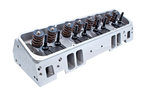Cylinder Head - Enforcer - Assembled - 2.020 / 1.600 in Valves - 195 cc Intake - 64 cc Chamber - 1.290 in Springs - Straight Plug - Aluminum - Small Block Chevy - Each