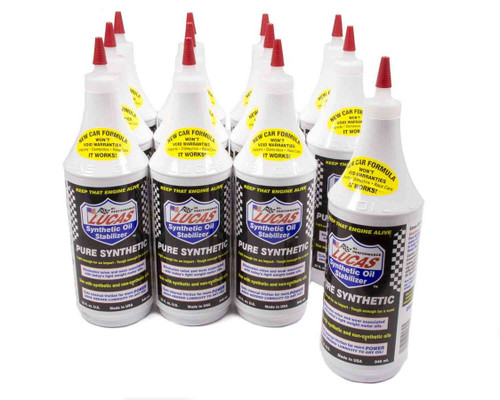 Motor Oil Additive - Pure Synthetic Oil Stabilizer - Synthetic - 1 qt Bottle - Set of 12