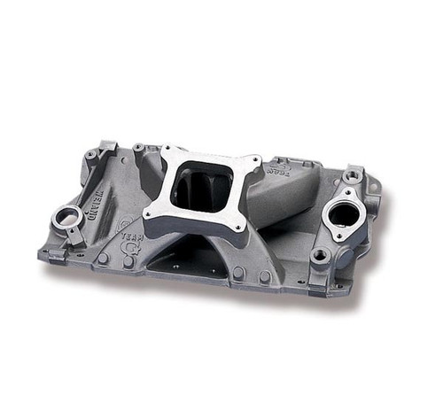 Intake Manifold - Team G - Square Bore - Single Plane - Aluminum - Natural - Small Block Chevy - Each